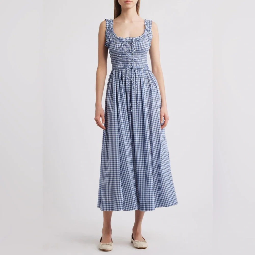 Doen | Dresses | Doen Emmaretta Blue Gingham Maxi Dress | Poshmark